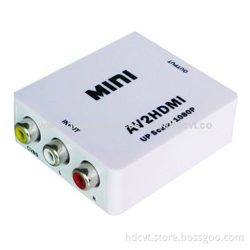 Mini AV to HDMI Up Scaler, 1,080/720P, Measures 66 x 55 x 20mm
